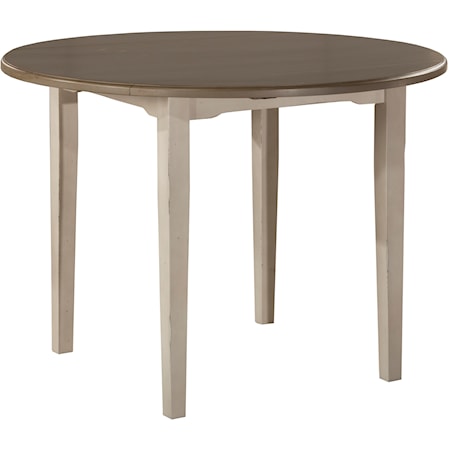 Round Drop Leaf Dining Table w/ Straight Leg